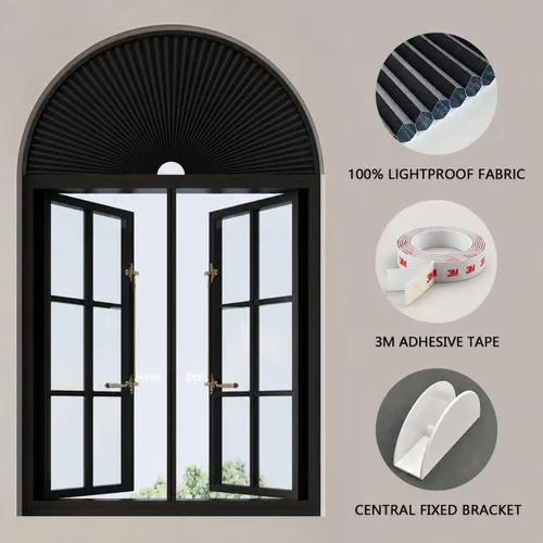 Vista 4 de Persianas opacas con diseño de panal de abeja, sin cables, sin taladro, con aislamiento térmico, protección UV, fáciles de cortar e instalar