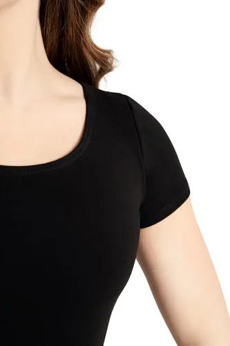 Vista 6 de Capezio malla de manga corta clásica para mujer Negro