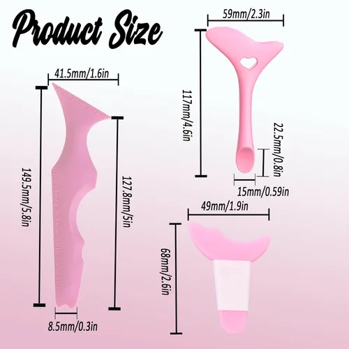 Vista 11 de 3 plantillas de delineador de ojos, protector de rímel, herramienta aplicadora de delineador de ojos de silicona, herramienta de maquillaje
