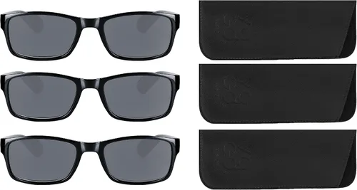 Vista 4 de Yogo Vision Reader Sunglasses for Men and women UV400 Tinted Reading Sunglasses 3-Pk