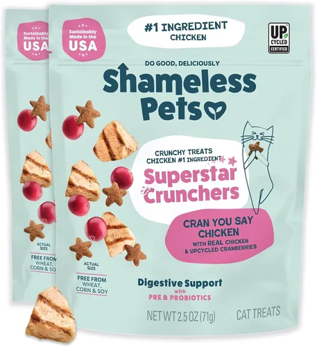 Vista 23 de Shameless Pets Golosinas para gatos con Catnip y pollo para la salud digestiva, crujientes