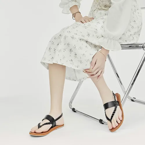 Vista 6 de Veittes Sandalias de mujer - Cómodas sandalias bohemias con cuentas para el verano.