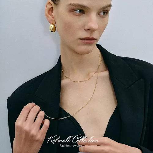 Vista 48 de KELMALL Aretes tipo argolla de oro de 14 quilates para mujer, hipoalergénicos, gruesos, redondos, no se deslustra, para orejas sensibles