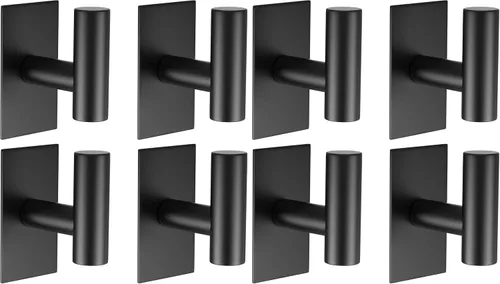 Vista 25 de VAEHOLD - Ganchos adhesivos de pared para toallas, resistentes, impermeables, de plata, para colgar abrigos, ropa, gancho de pared para armario