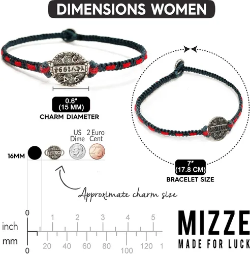 Vista 4 de La Salud De La Mujer Salomón sello amuleto en plata sobre de macramé pulsera con rojo cadena