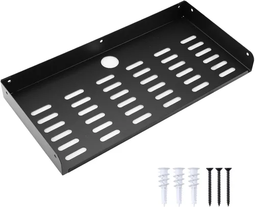 Vista 11 de Estante flotante de metal de 9 "x 6.9" moderno estante montado en la pared para componentes de TV, router, consola de juegos, reproductor de DVD