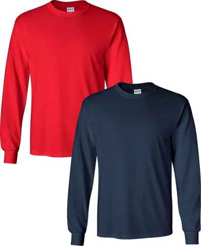 Vista 29 de Gildan Camiseta de manga larga de algodón ultra para adulto, estilo G2400, paquete múltiple Militar + ceniza.