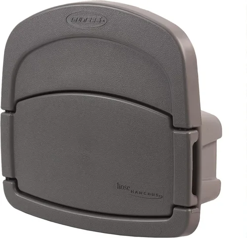 Vista 9 de Suncast DHH150 Deluxe Hangout, compartimiento cerrado para almacenar manguera de jardín, 150 pies de capacidad, color gris pardo