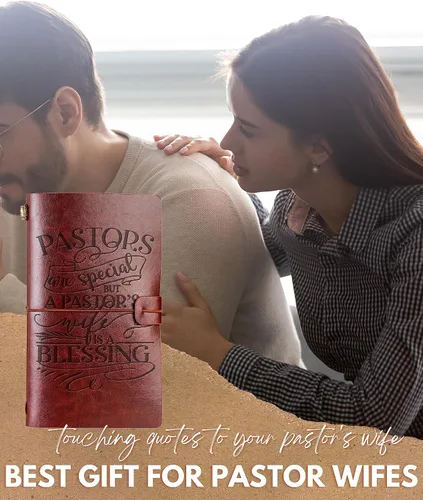 Vista 2 de Regalos de agradecimiento a la esposa del pastor para mujeres, regalos para primera dama, cuaderno de diario de cuero, diario de viaje en relieve