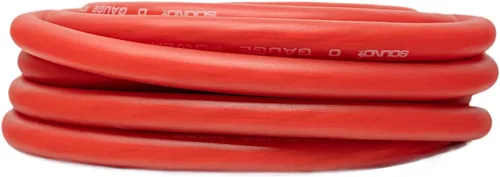 Vista 2 de SoundBox Amplificador rojo calibre 0/cable de tierra 1/0 Ga Amp Cable, 25 pies