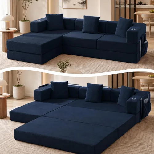 Vista 8 de Sofá modular seccional, sofá en forma de L de 108 pulgadas con Azul