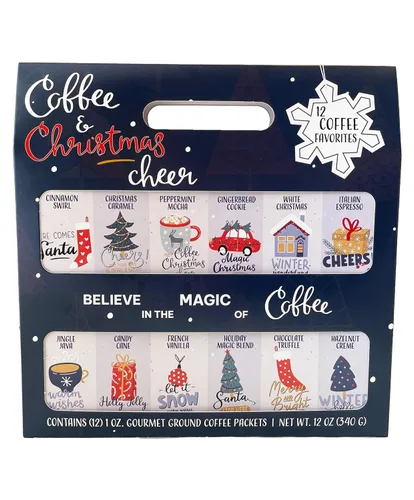 Vista 4 de Regalo de Navidad para café o chocolate caliente – 12 variedades de calendario de Adviento de café de Navidad o cacao para niños y adultos (cacao)