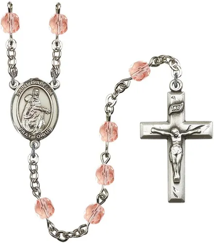 Vista 17 de Bonyak Jewelry Rosario chapado en plata de Santa Isabel de Portugal: cada mes de nacimiento color y más