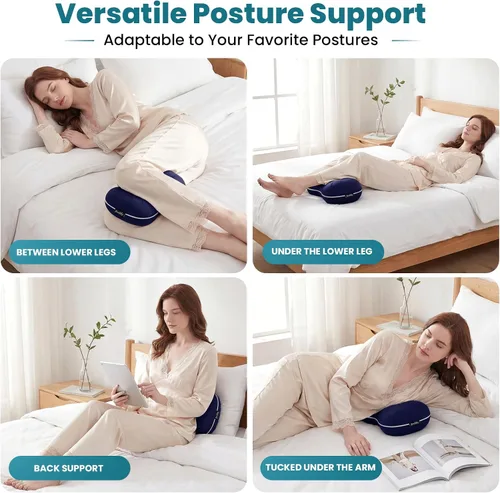 Vista 5 de Almohada de rodilla para personas que duermen de lado, almohada suave de alineación de la columna vertebral, almohadas de rodilla de espuma