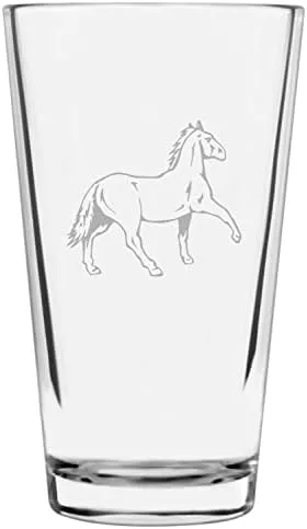 Vista 52 de Shetland Pony (cuerpo) - Vaso de pinta grabado con temática de caballo alternativo de 16 onzas