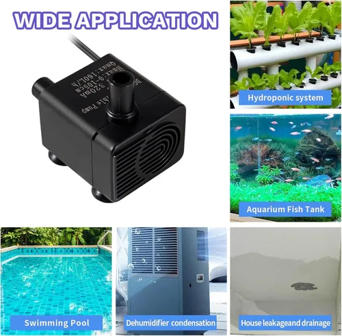 Vista 2 de Bomba automática pequeña de aguas residuales con sensor de agua, elevación de 3 pies y 100 GPH, mini bomba de condensado, mini bomba de agua