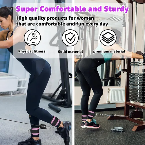 Vista 14 de Correas de Tobillo de Fitness para Máquina de Cable, Kickbacks Ejercicios de Glúteos, Ejercicios de Parte Inferior del Cuerpo, Correas Ajustables