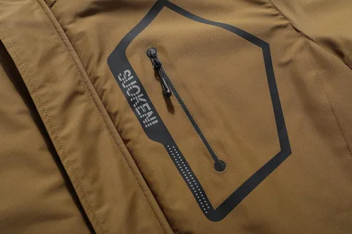 Vista 3 de Chaqueta de esquí impermeable con capucha para hombre, abrigo cálido de nieve para el invierno