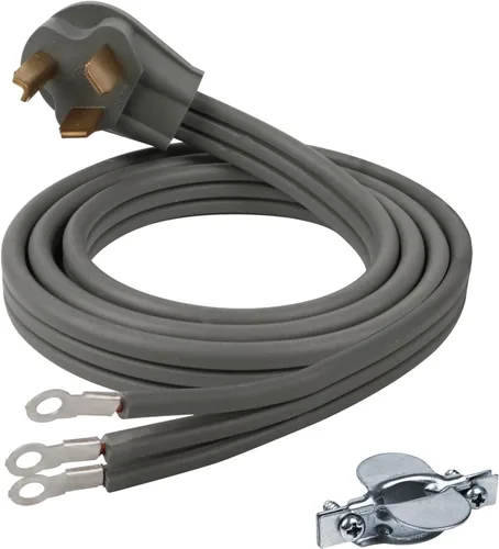 Vista 10 de Cable de secado de 3 puntas, 4 pies SRDT 10/3, cable de alimentación de extensión de electrodomésticos de 30 amperios, NEMA 10-30, negro