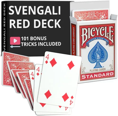 Vista 11 de Ted's Sterling Magic Precision Red Rider Back Bicycle Mazo Svengali con Instrucciones para 100+ Trucos (2 de Tréboles)