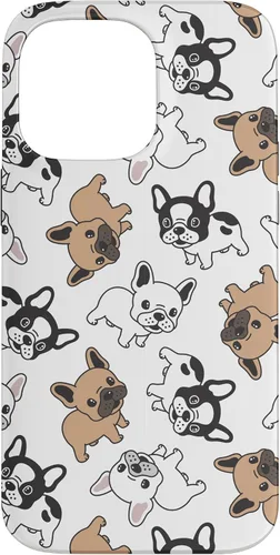 Vista 21 de iPhone 16 Cute French Bulldog Pattern Case