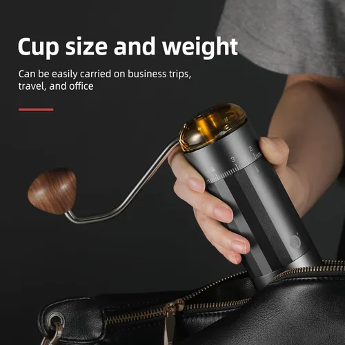 Vista 2 de Molinillo de café manual, molinillo de café de mano Z5 con perilla ajustable externa de 0.88 oz de capacidad, molinillo manual y eléctrico de modo