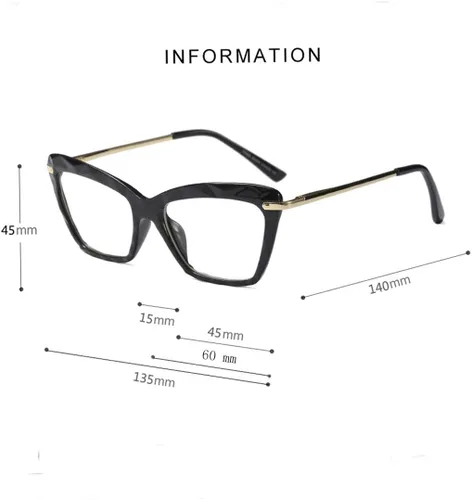 Vista 5 de Gafas de lectura de ojo de gato para mujer, marco de gafas de cristal de moda