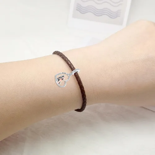 Vista 4 de Always My Sister Forever My Friend - Dije de corazón con circonita cúbica para pulsera Pandroa