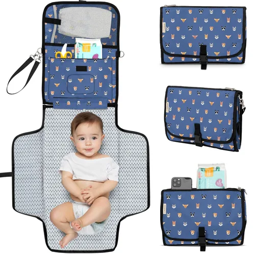 Vista 18 de KeaBabies Cambiador portátil de pañales - Gran cambiador de bebé impermeable, compacto para viajes, bolsillos funcionales para accesorios esenciales