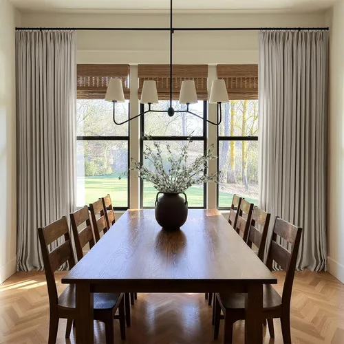 Vista 3 de INOVADAY Cortinas Plisadas de Pellizco con Memoria Entrenada de 90 Pulgadas de Largo, Cortinas de Lino para Sala de Estar, Juego de 2 Paneles