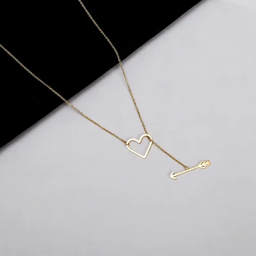 Vista 2 de Collar de abeja de abeja de acero inoxidable de oro de 18 quilates, estrella y luna, dinosaurio araña ajustable en Y Lariat para mujer
