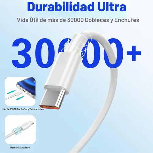 Vista 4 de Paquete de 5 cables de carga rápida USB A a USB C, transferencia de datos Compatible con dispositivos iPhone 17/16/15 y tipo C, paquete económico