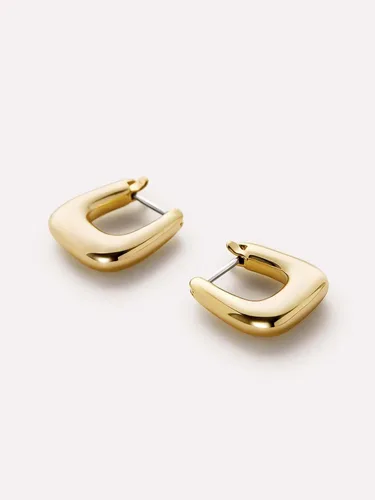 Vista 101 de Aretes de aro gruesos de oro para mujer, chapados en oro de 14 quilates, aretes de aro triple, hipoalergénicos, a la moda, aretes de aro gruesos