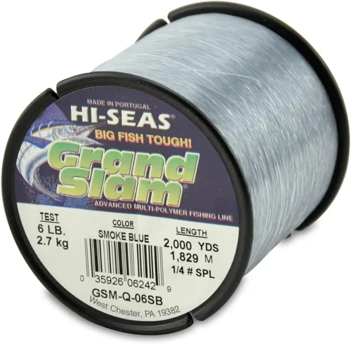 Vista 6 de HI-SEAS Línea de pesca de monofilamento Grand Slam - Fuerte y resistente a la abrasión en transparente, rosa, verde, azul humo, amarillo Amarillo
