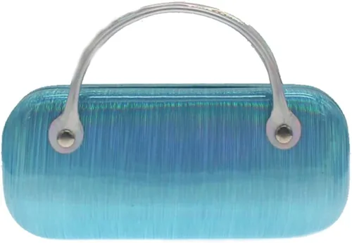 Vista 3 de Estuche para lentes para niños, niñas, niños, bolsa para gafas, unicornio, deslumbrante, brillante, carcasa rígida con asa