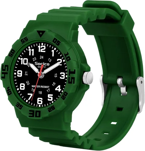 Vista 7 de Reloj analógico para niños, resistente al agua, para enseñar el tiempo, para niños y niñas, correa suave para aprender