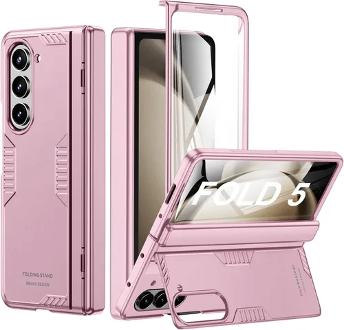 Vista 12 de Funda para Samsung Z-Fold-5: [Soporte oculto] [Carga inalámbrica] Funda delgada con protección de bisagra ligera con protector de pantalla - Funda