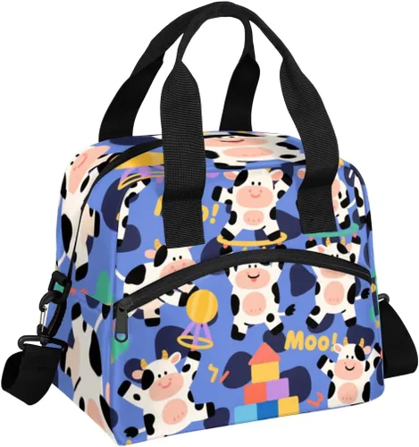 Vista 17 de Lonchera con bandera británica estadounidense, para mujeres, adultos, hombres, reutilizable, linda, lonchera de mano, bolsas enfriadoras