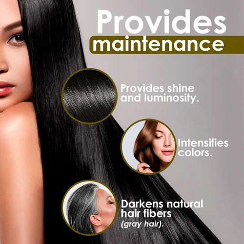 Vista 2 de OURO Champú que mejora el color para cabello castaño oscuro y negro, neutraliza los tonos amarillos, aumenta el brillo y la intensidad, revitaliza