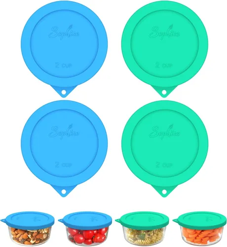 Vista 10 de Sophico - Tapas redondas de silicona para recipiente de almacenamiento de 2 tazas, reemplazo para Pyrex 7200-PC y cuencos de vidrio Anchor Hocking