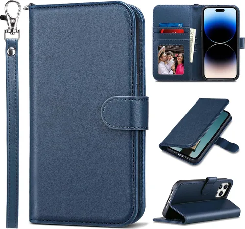 Vista 15 de ULAK Compatible con iPhone 14 Funda Cartera para Mujeres, Cubierta Plegable de Cuero PU Premium con Portador de Tarjetas, Función de Soporte Funda