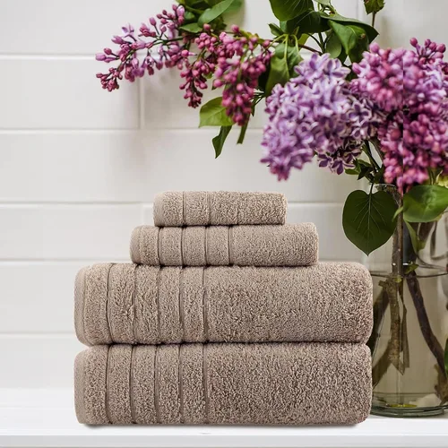 Vista 6 de Towels Beyond - Juego de toallas de lujo de 4 piezas, fabricadas con 100% algodón turco, altamente absorbentes y cómodas, incluye 2 toallas de baño