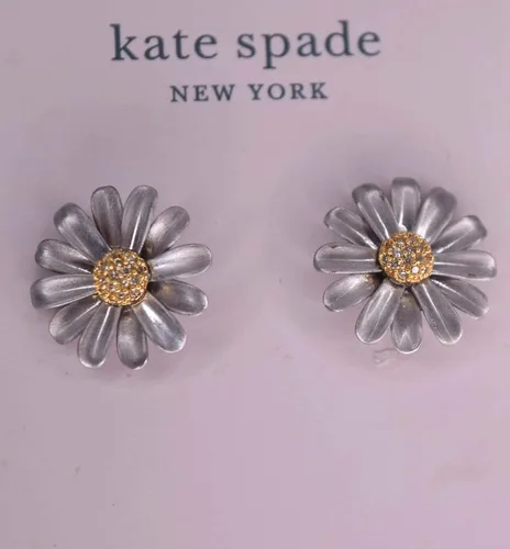 Vista 5 de Kate Spade New York Into The Bloom - Aretes de plata con tachuelas, talla única, multicolor, Plata, Circonia cúbica