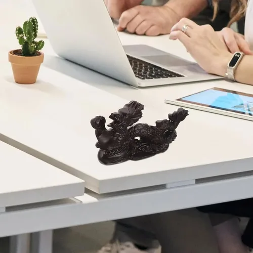 Vista 7 de Estatua de dragón chino – Figura de dragón tallada a mano de madera – Estatua de dragón de año nuevo chino 2024 de 4.7 in Fengshui Escultura