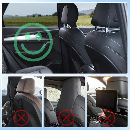 Vista 3 de VarCozy Bandeja para Volante de Coche, Bandeja Colgante Plegable para Reposacabezas Trasero con Bandeja Expandible y Ranura para Bebidas, Escritorio