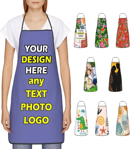 Vista 37 de Delantales impermeables personalizados para diseñar tu propia foto logotipo texto para cocinar hornear 28.3 x 20.4 pulgadas