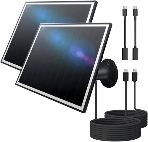 Vista 8 de Panel solar de 8 W para cámara de seguridad al aire libre, micro USB de 5 V y cargador de panel solar USB - C, se adapta a Eufy/Wyze/Reolink DC 5V