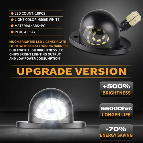 Vista 4 de Gempro Luces LED para Placa de Matrícula Trasera del Parachoques con Arnés de Cableado con Conector Pigtail para Camioneta Pickup Dodge Ram