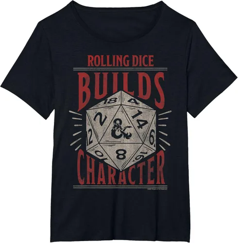 Vista 27 de Dungeons & Dragons Camiseta de manga corta con personajes Rolling Dice Builds, Negro