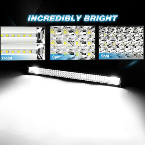 Vista 6 de Willpower - Barra de luz LED curvada de 42 pulgadas 540 W de triple fila para Jeep Truck Car ATV SUV 4X4 4WD Camión conducción lámpara